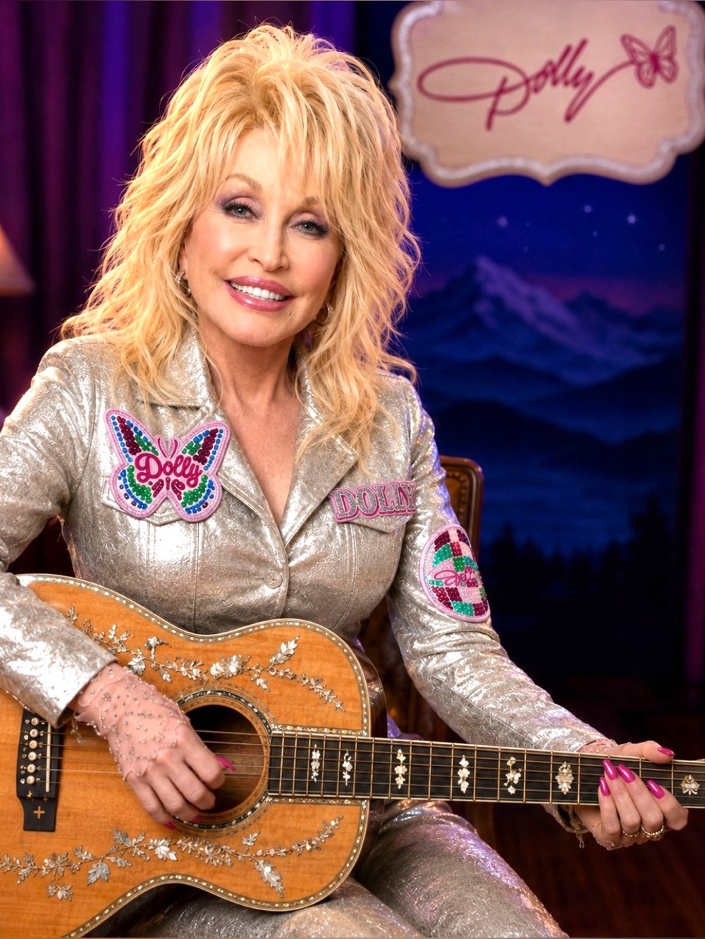 Offical Dolly Parton Set of 3 Large Embroidered & Sequined Patches